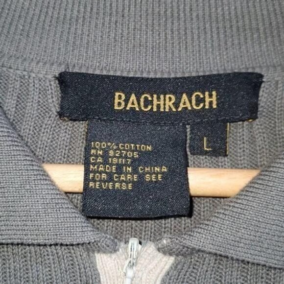 Bachrach 1/4 Zip Long Sleeve Collared 2 Toned Pullover Sz. L‎ Sweater - Picture 5 of 10